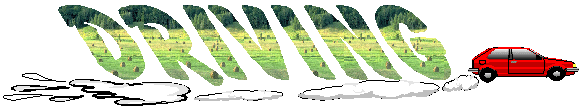 Driving in England, header with car